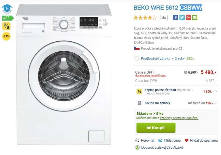 Beko, 5kg, 1200 ot., A++, 41,5 cm