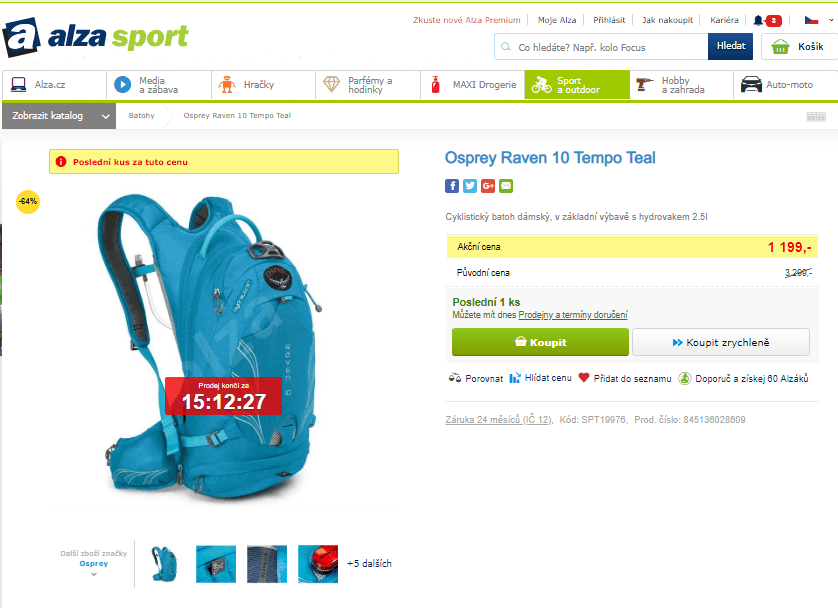 Cyklistický batoh Osprey Raven 10
