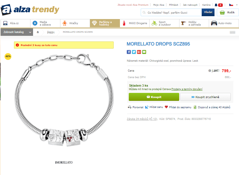 Ocelový náramek Morellato SCZ895