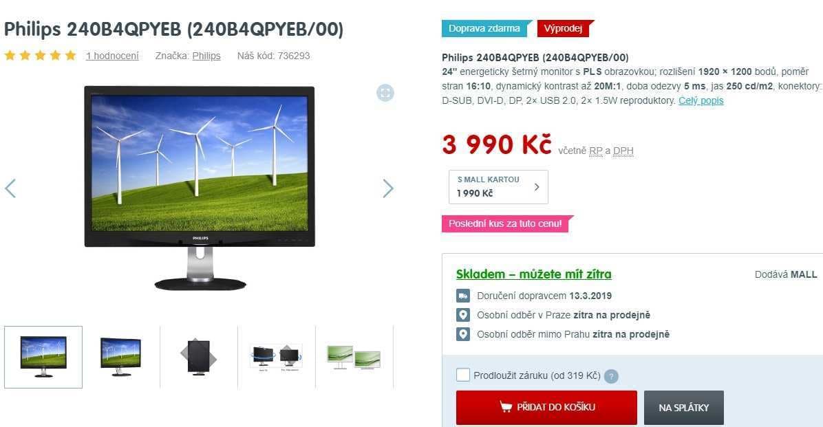 PC monitor Philips, 24", repro