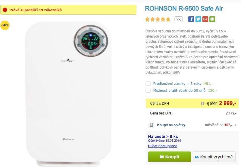 Čistička vzduchu Rohnson R-9500 SAFE AIR