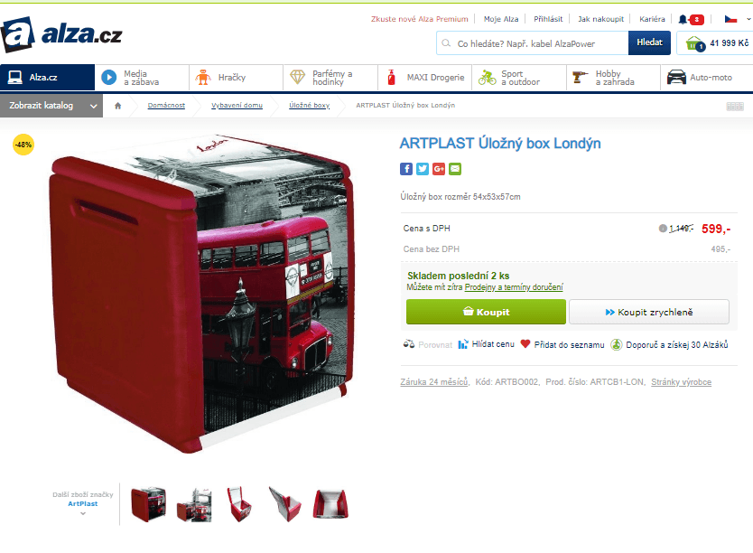 Úložný box Londýn / 54×53×57 cm