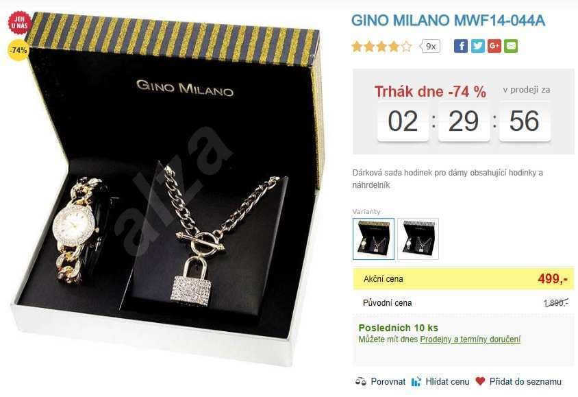 Dárková sada hodinek a náhrdelníku Gino Milano