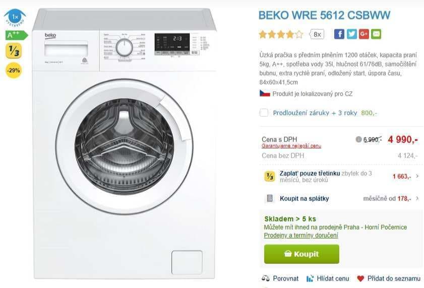 Beko, 5kg, 1200 ot., A++, 41,5 cm