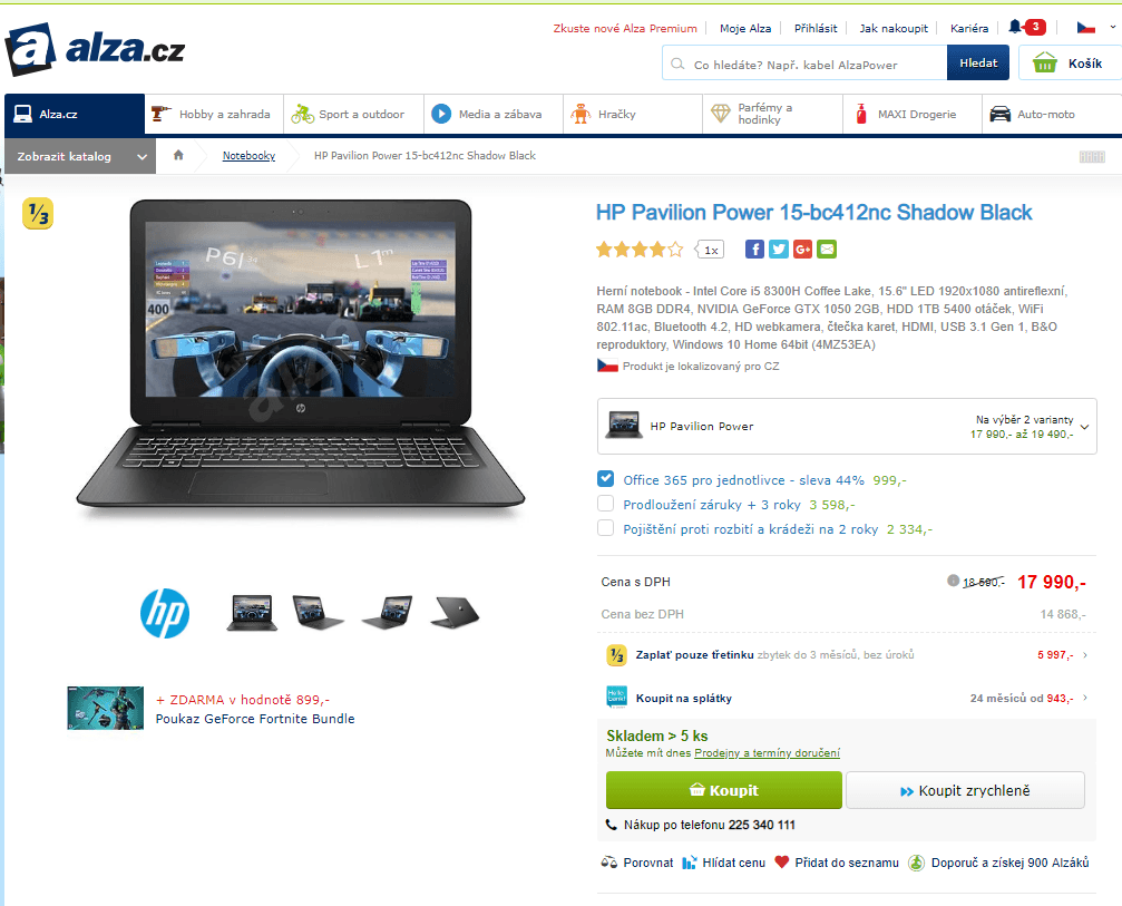 HP, i5 až 4GHz, 8GB RAM, 4GB Nvidia