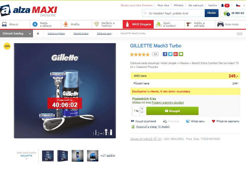 Gillette Mach3 Turbo dárková kazeta