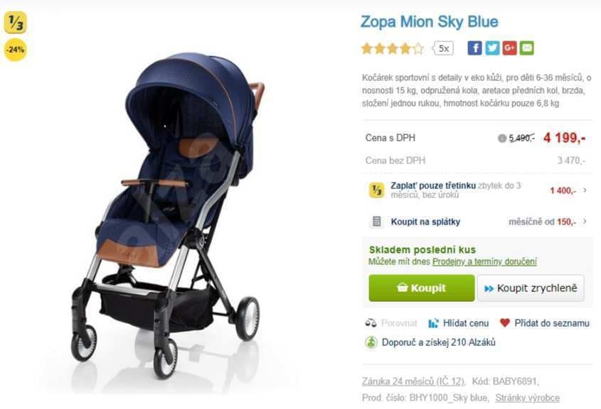Sportovní kočárek ZOPA Mion 2018