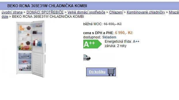 Lednice Beko, no frost, A++, LED, 185cm