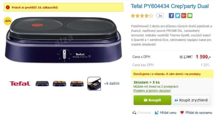 Multifunkční přístroj Crep'party Tefal 