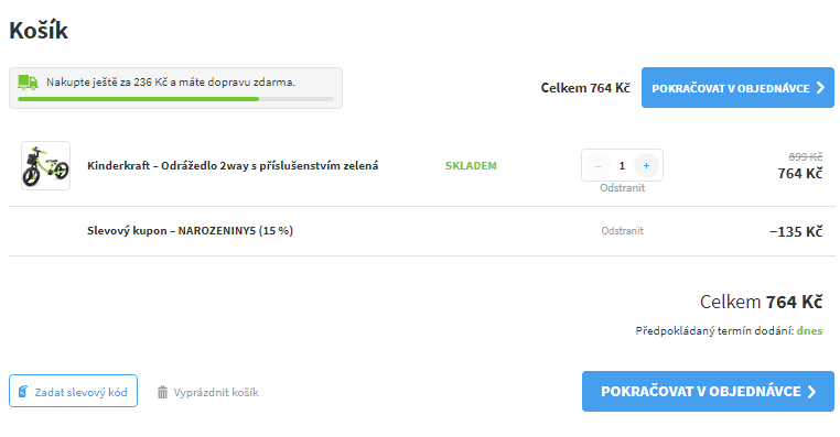 Odrážedlo KinderKraft 12" s příslušenstvím