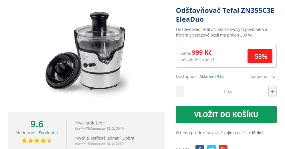 Odšťavňovač / lis na citrusy Tefal