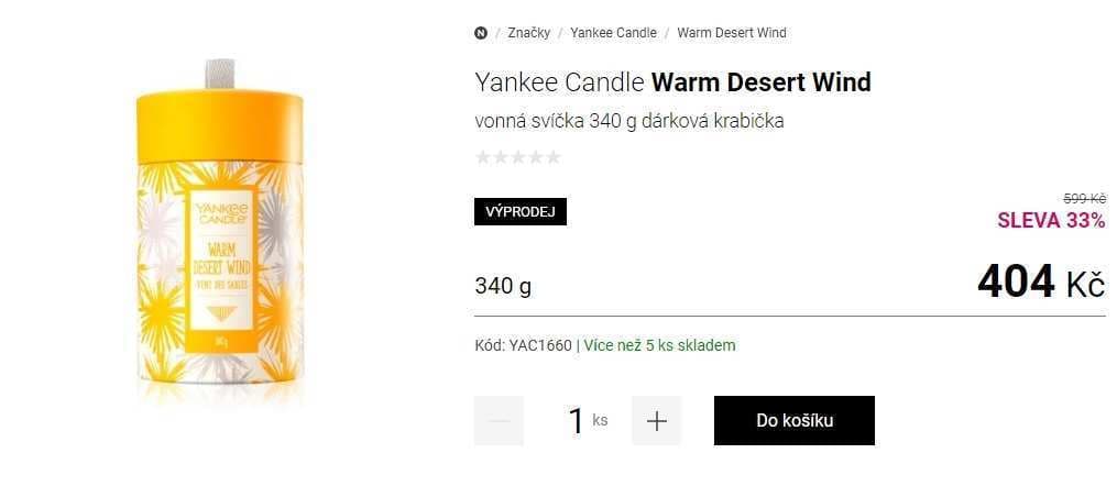Vonná svíčka Yankee Candle  Warm Desert Wind