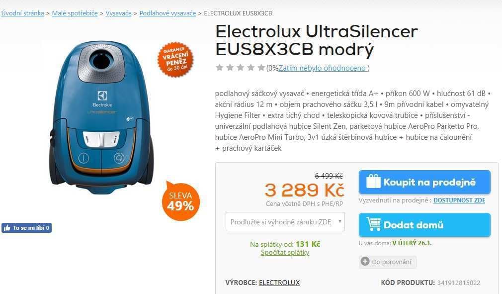 Sáčkový vysavač Electrolux UltraSilencer 