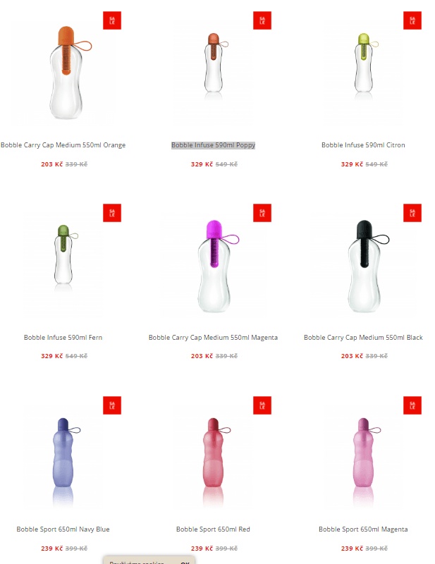 Sleva 40% na láhve Bobble