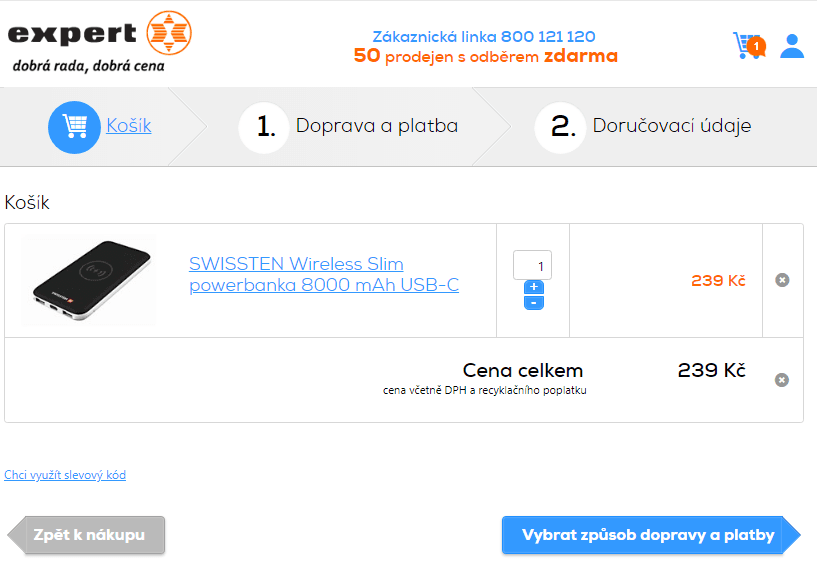 Powerbanka Swissten Wireless 8000 mAh