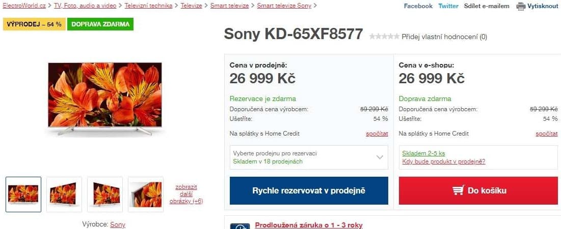 Ultra HD Smart TV, HDR, 164cm, SONY
