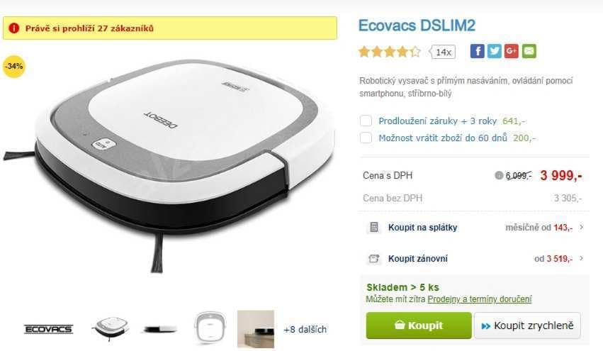 Robotický vysavač Ecovacs DSLIM2