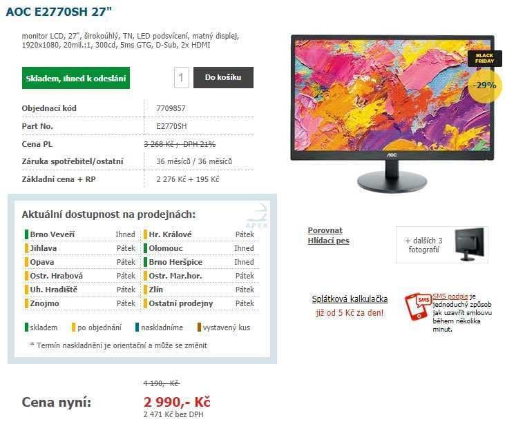 PC monitor AOC - 27", repro