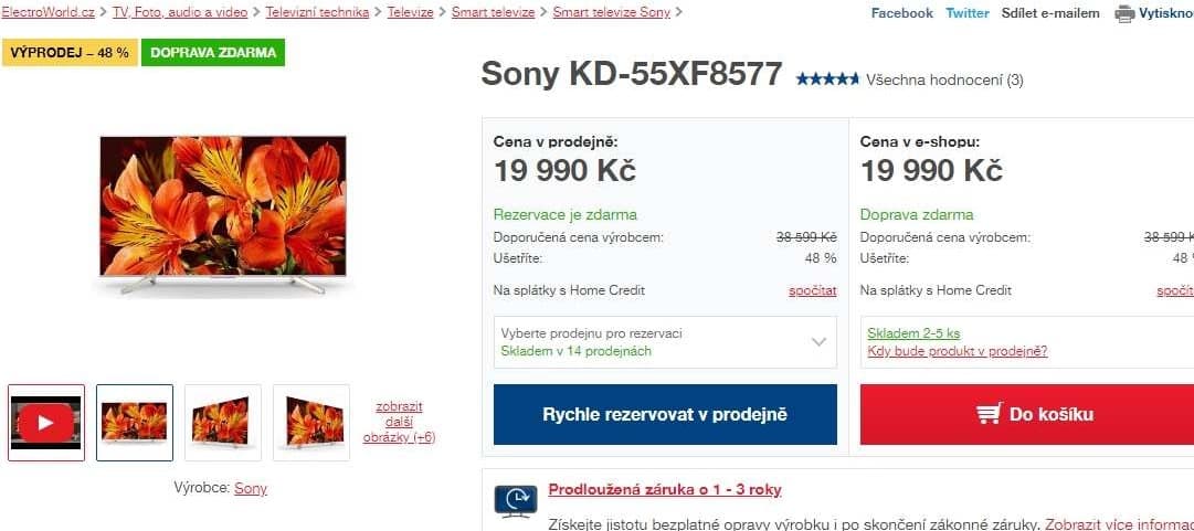 4K Smart TV, HDR, 139cm, SONY