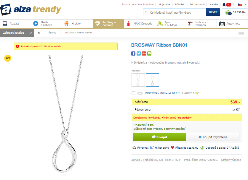 Náhrdelník BROSWAY Ribbon BBN01