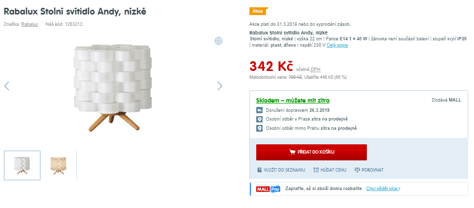 Stolní svítidlo Rabalux Andy 4346