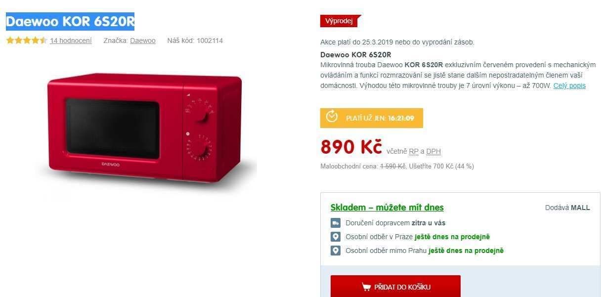 Mikrovlnná trouba Daewoo