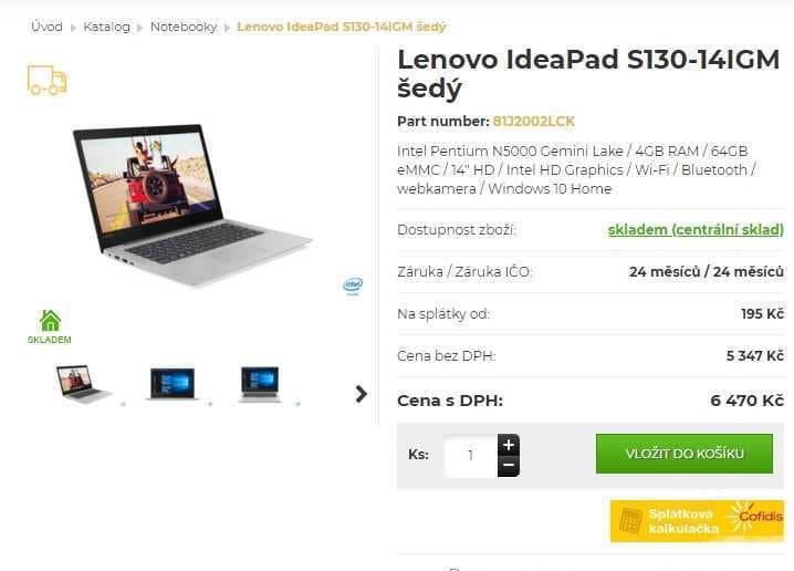 Lenovo, 2,7GHz, 4GB RAM, 14", 1,47kg