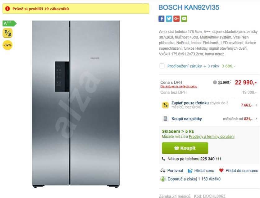 Americká lednice BOSCH, led, no frost