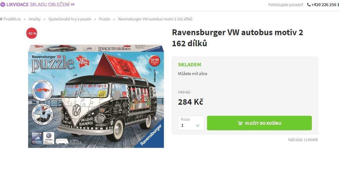 3D puzzle Ravensburger VW Autobus