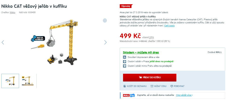Nikko CAT věžový jeřáb v kufříku