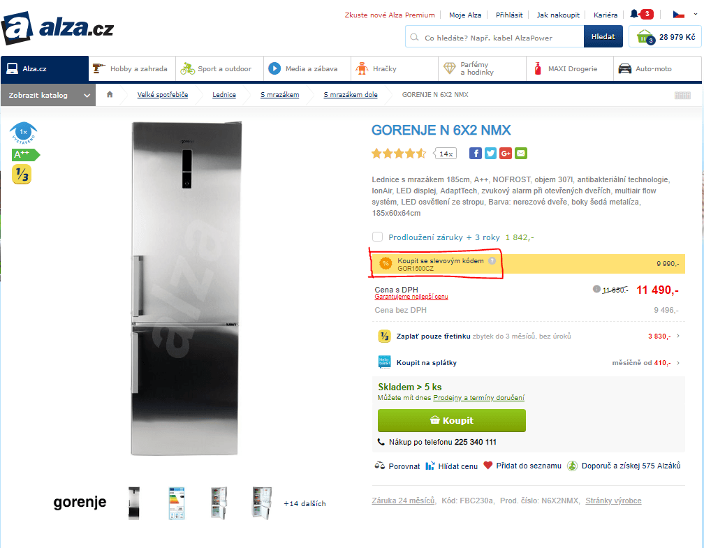 Komb. lednice Gorenje, A++, 185cm, nerez