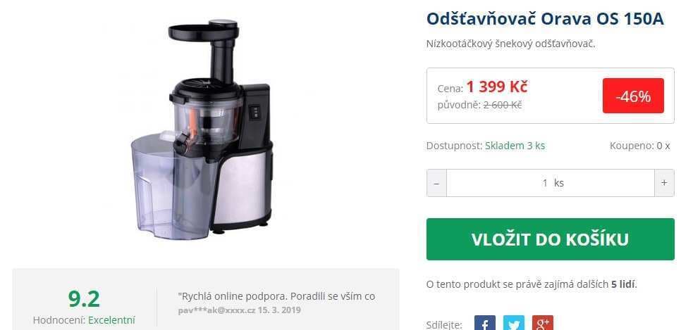 Šnekový odšťavňovač Orava