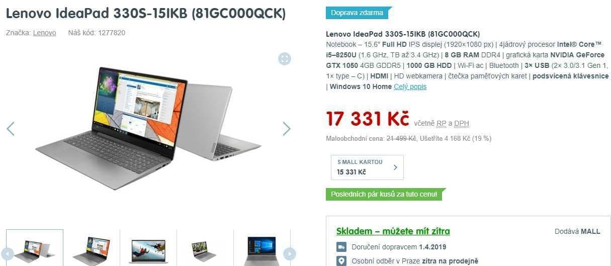 Lenovo i5, 3,4GHz, 8GB RAM, 4GB Nvidia, 1,87kg