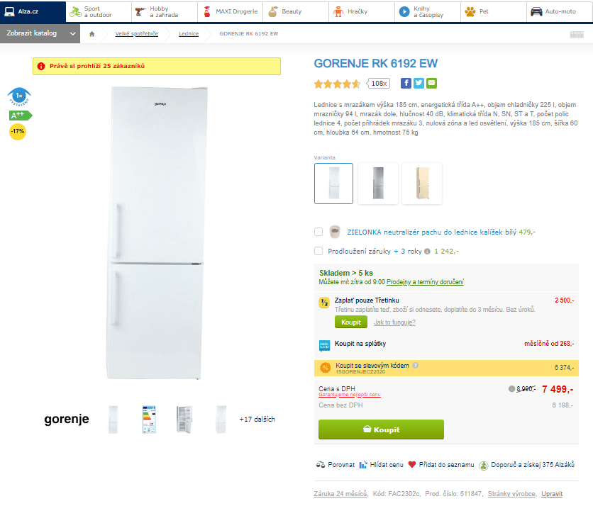 Komb. lednice Gorenje, A++, 185cm