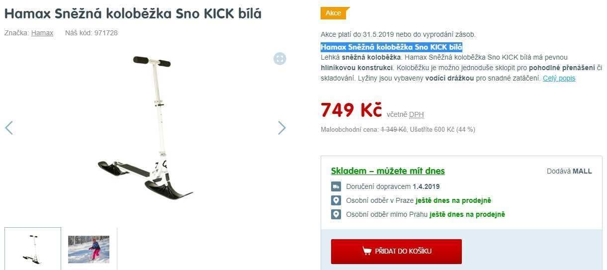 Sněžná koloběžka Hamax Sno KICK 