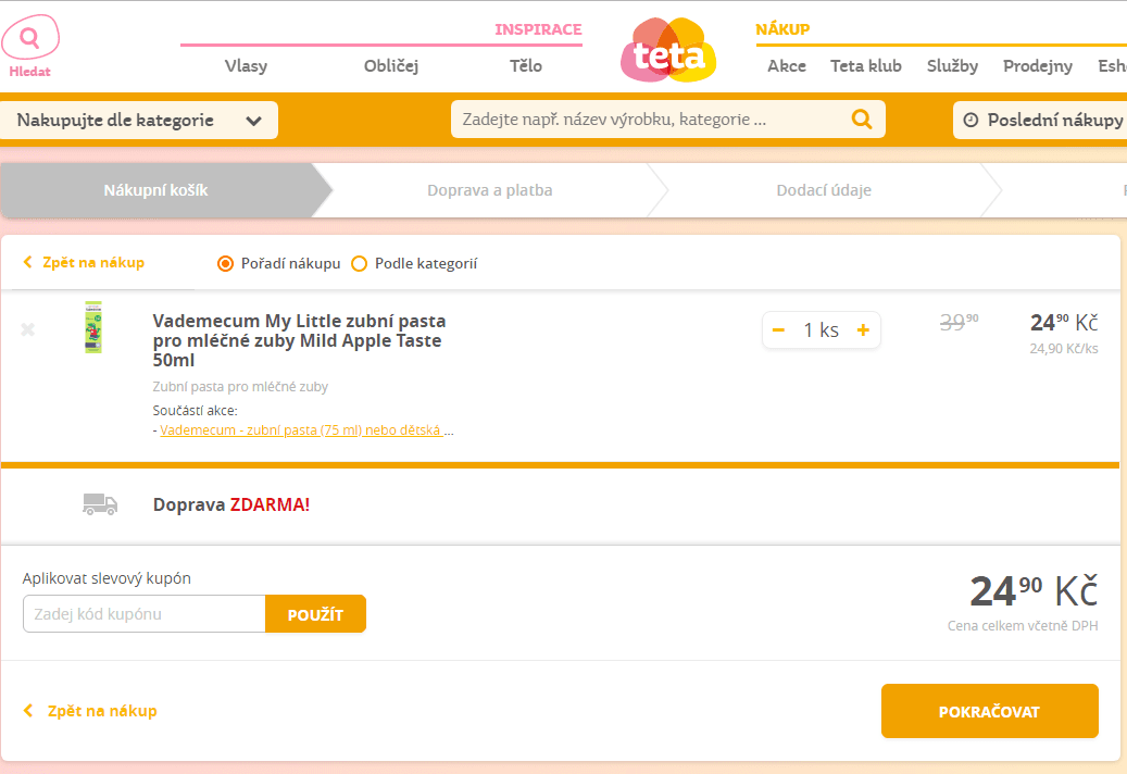Teta drogerie - doprava zdarma na vše