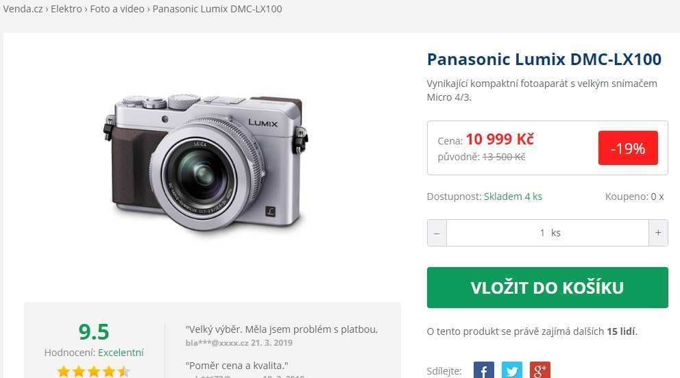 Panasonic Lumix, 12,8Mpx, stabilizace