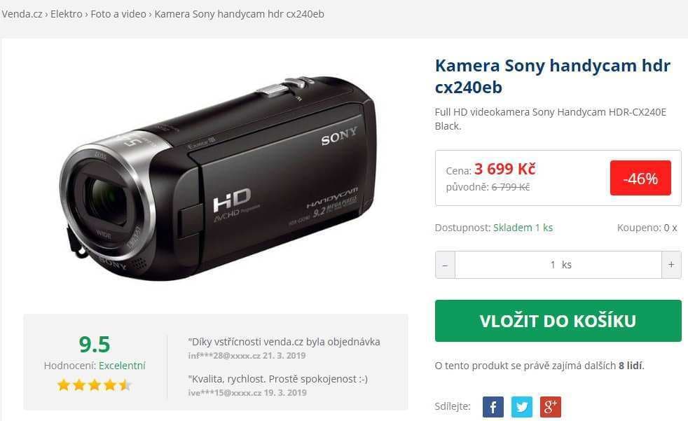 Kamera Sony, Full HD, 27× zoom