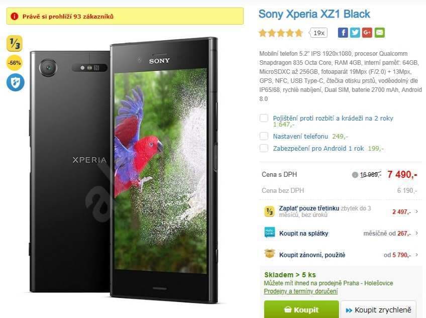 SONY, 8x 2,35GHz, 4GB RAM, 5,2", NFC, LTE