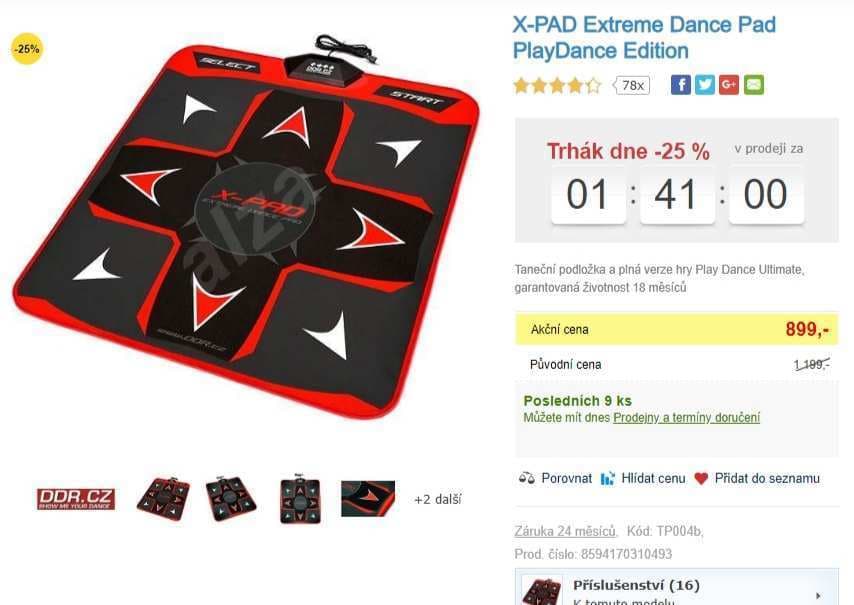 Taneční podložka a hra X-PAD Extreme Dance Pad 