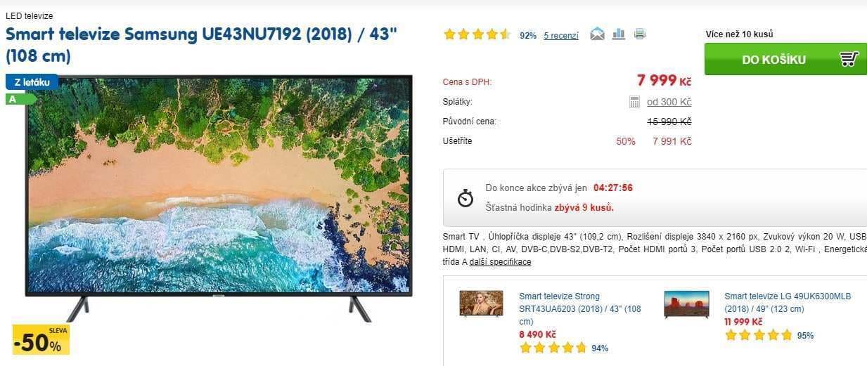 Ultra HD Smart TV, HDR, 108cm, Samsung