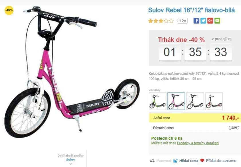 Koloběžka Sulov REBEL, pro dospělé i děti