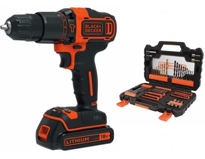 Příklepová vrtačka Black & Decker + 104 dílů