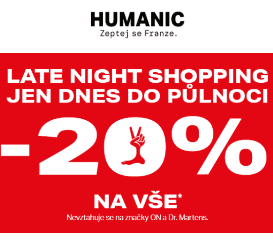 Humanic - extra 20% na vše (i výprodej)