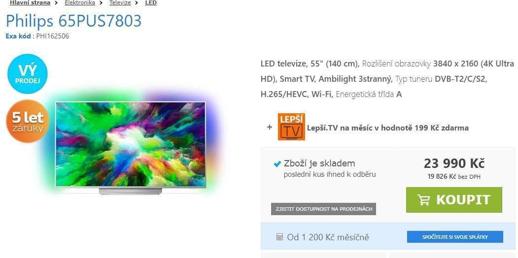 4K, Smart TV, HDR, Ambilight, 164 cm, Philips