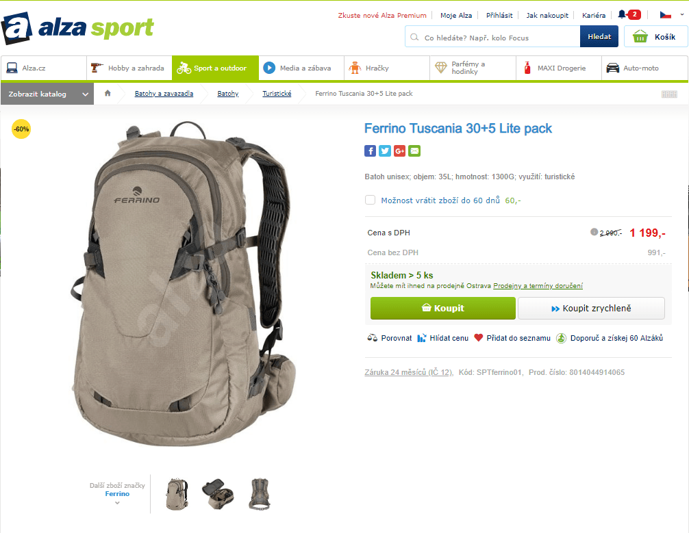 Turistický batoh Ferrino Tuscania 30+5