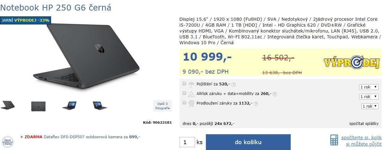 HP, i5, 3,1GHz, 4GB RAM, 15,6", 1,86kg