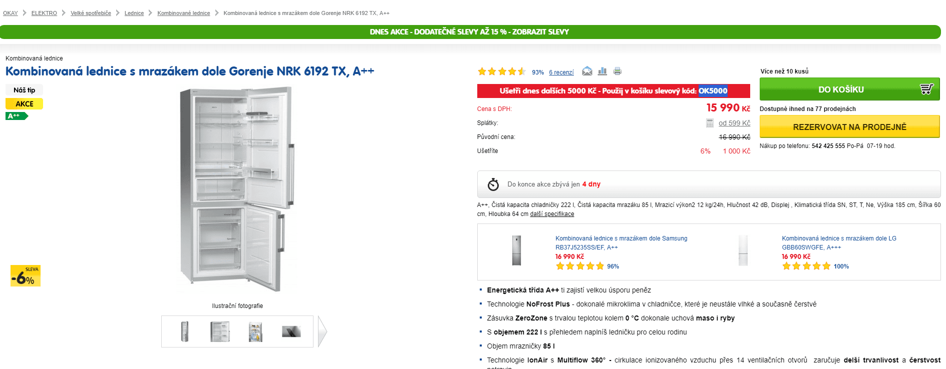 Gorenje, IonAir, no frost, A++, technologie