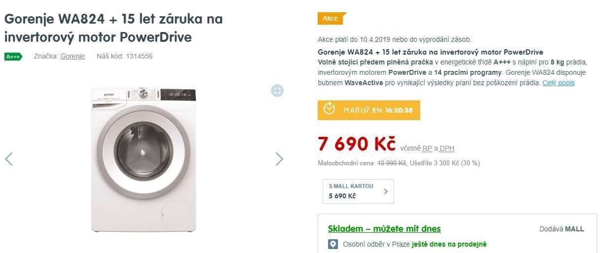 Pračka Gorenje, 8kg, 1200 ot., A+++