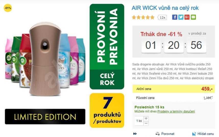 Air Wick strojek + 6 vůní á 250ml